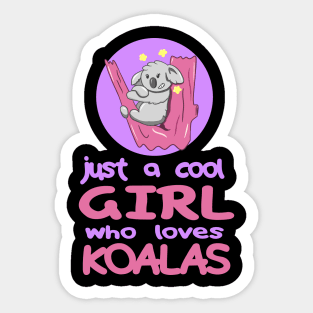 Cute Girl Who Loves Koalas Sticker